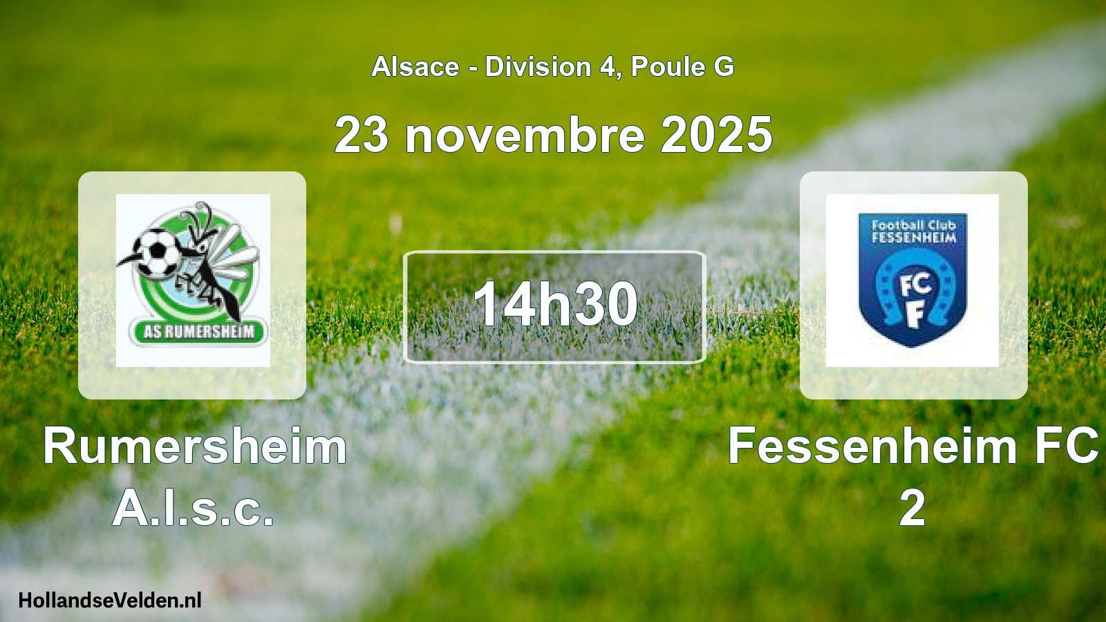 Match programmé: Rumersheim A.l.s.c. - Fessenheim FC 2 (23 novembre 2025)