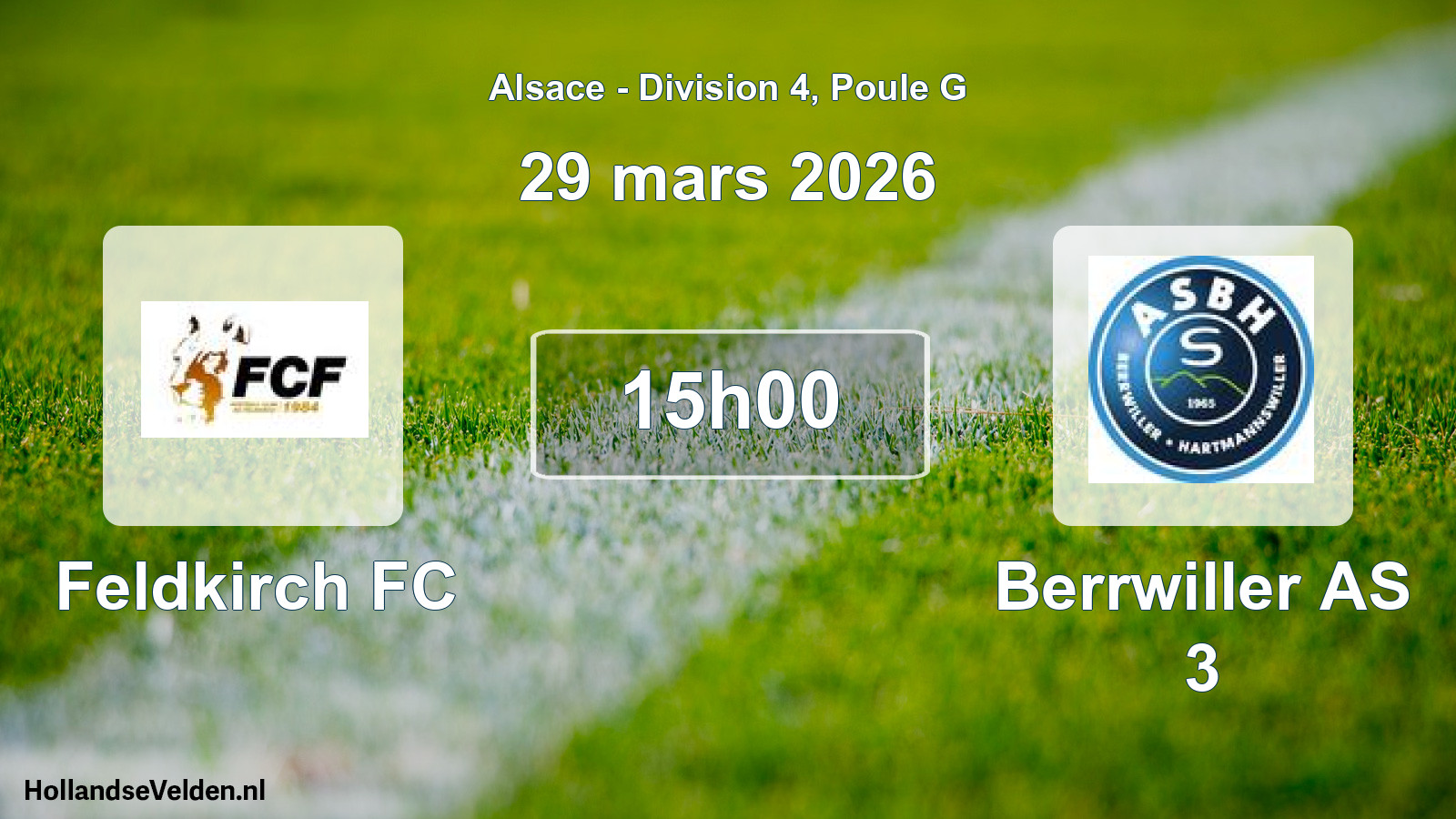Match programmé: Feldkirch FC - Berrwiller AS 3 (29 mars 2026)