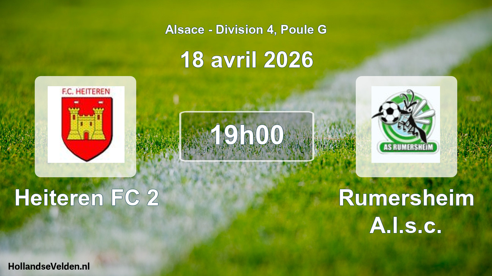 Match programmé: Heiteren FC 2 - Rumersheim A.l.s.c. (18 avril 2026)