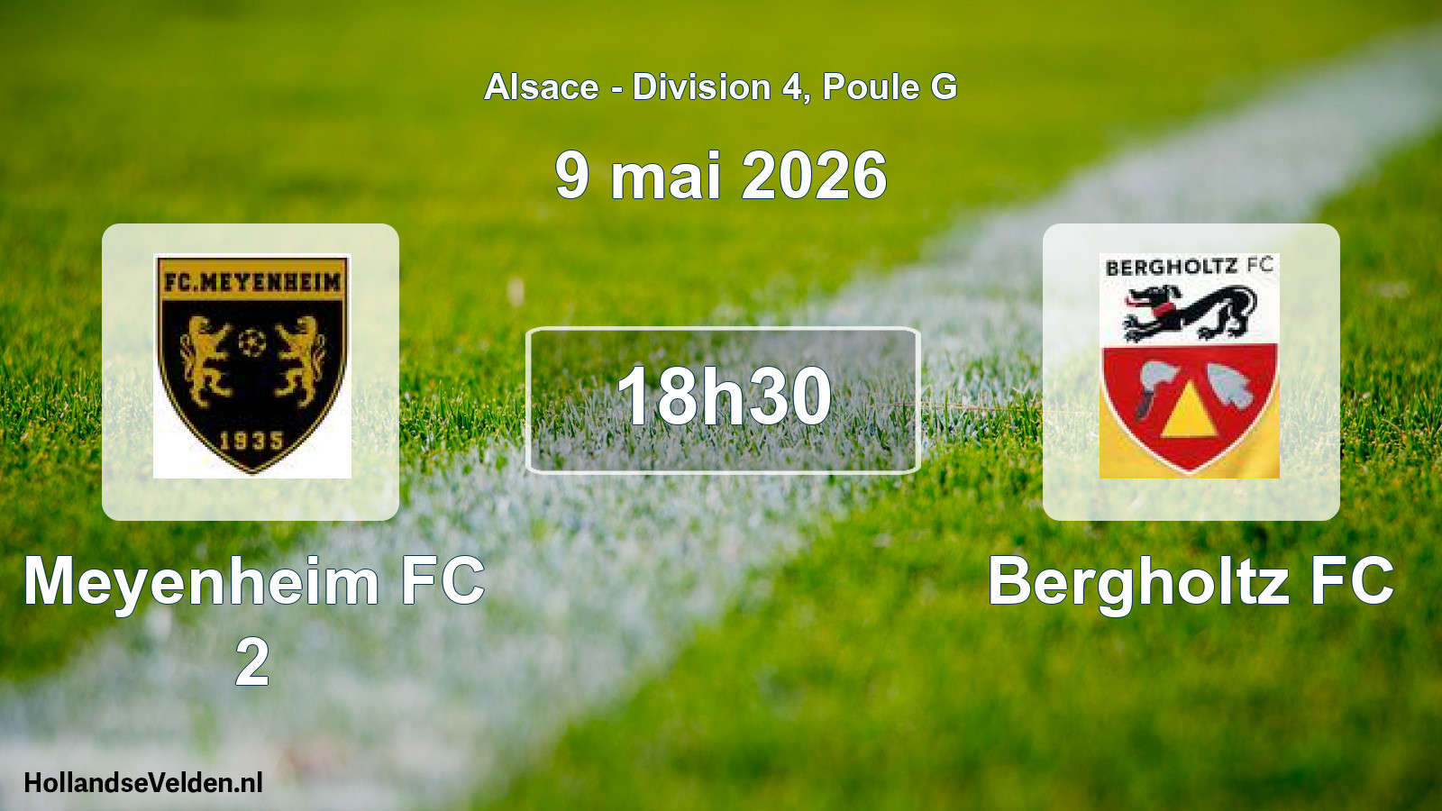 Match programmé: Meyenheim FC 2 - Bergholtz FC (9 mai 2026)