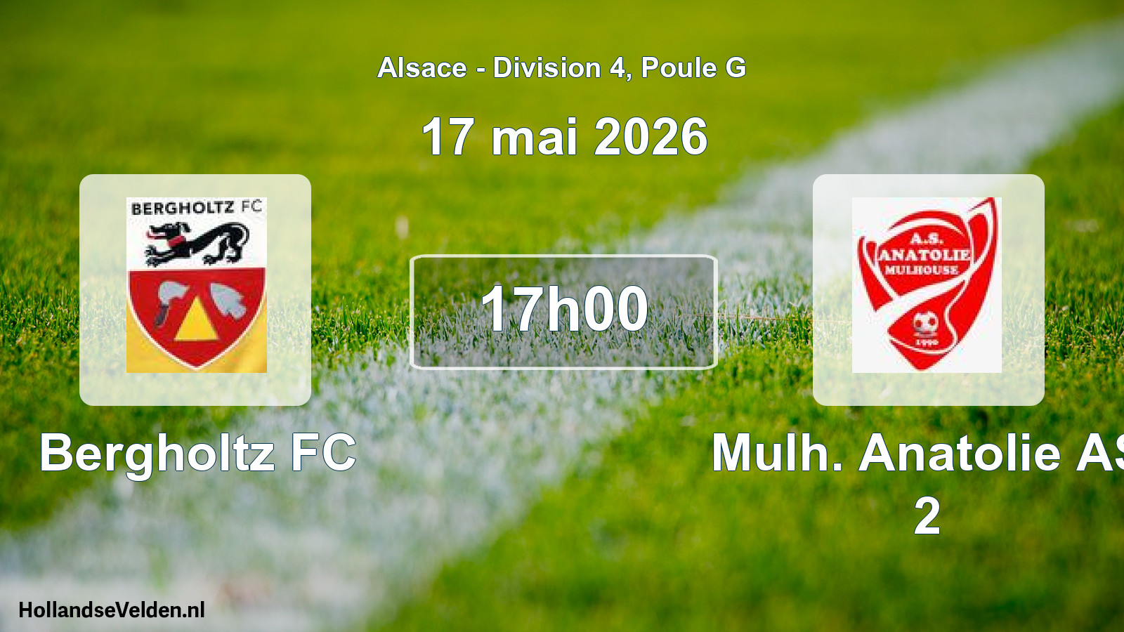 Scheduled Match: Bergholtz FC - Mulh. Anatolie AS 2 (17 May 2026)