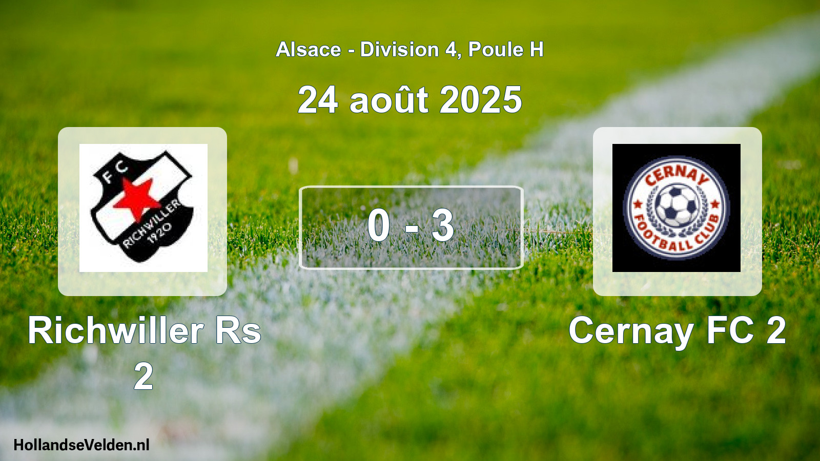 Match joué: Richwiller Rs 2 - Cernay FC 2 0 - 3 (24 août 2025)