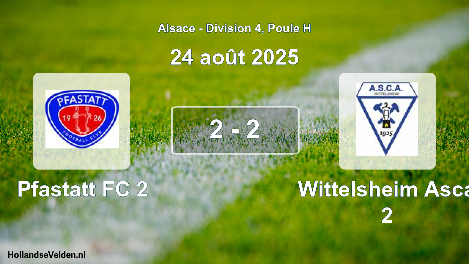 Gespeelde wedstrijd: Pfastatt FC 2 - Wittelsheim Asca 2 2 - 2 (24 augustus 2025)