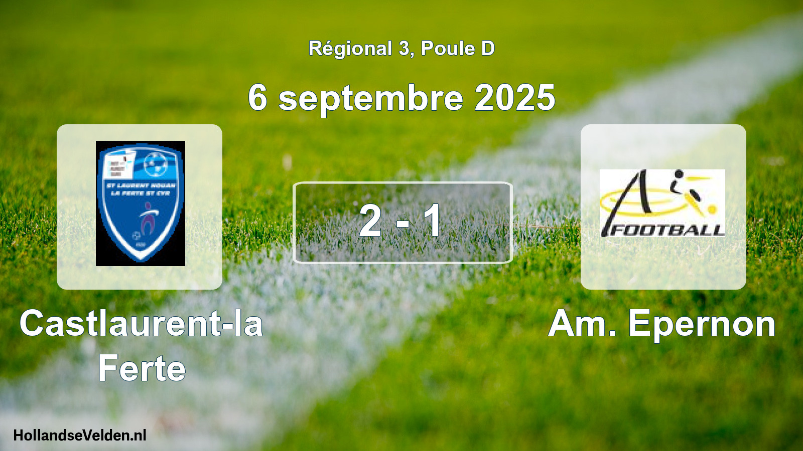 Gespeelde wedstrijd: Castlaurent-la Ferte - Am. Epernon 2 - 1 (6 septembre 2025)