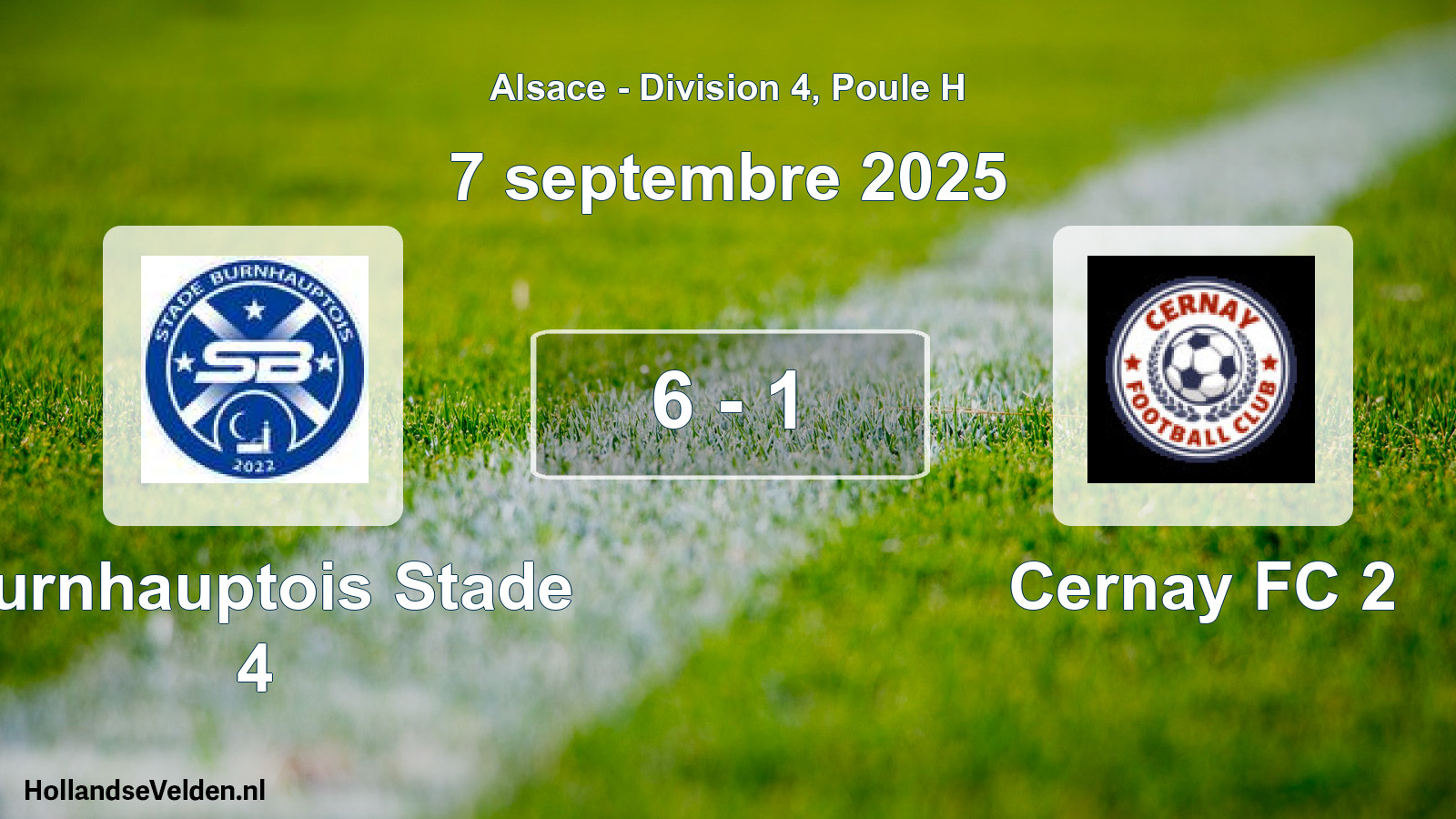 Total number of matches played: Burnhauptois Stade 4 - Cernay FC 2 6 - 1 (7 September 2025)