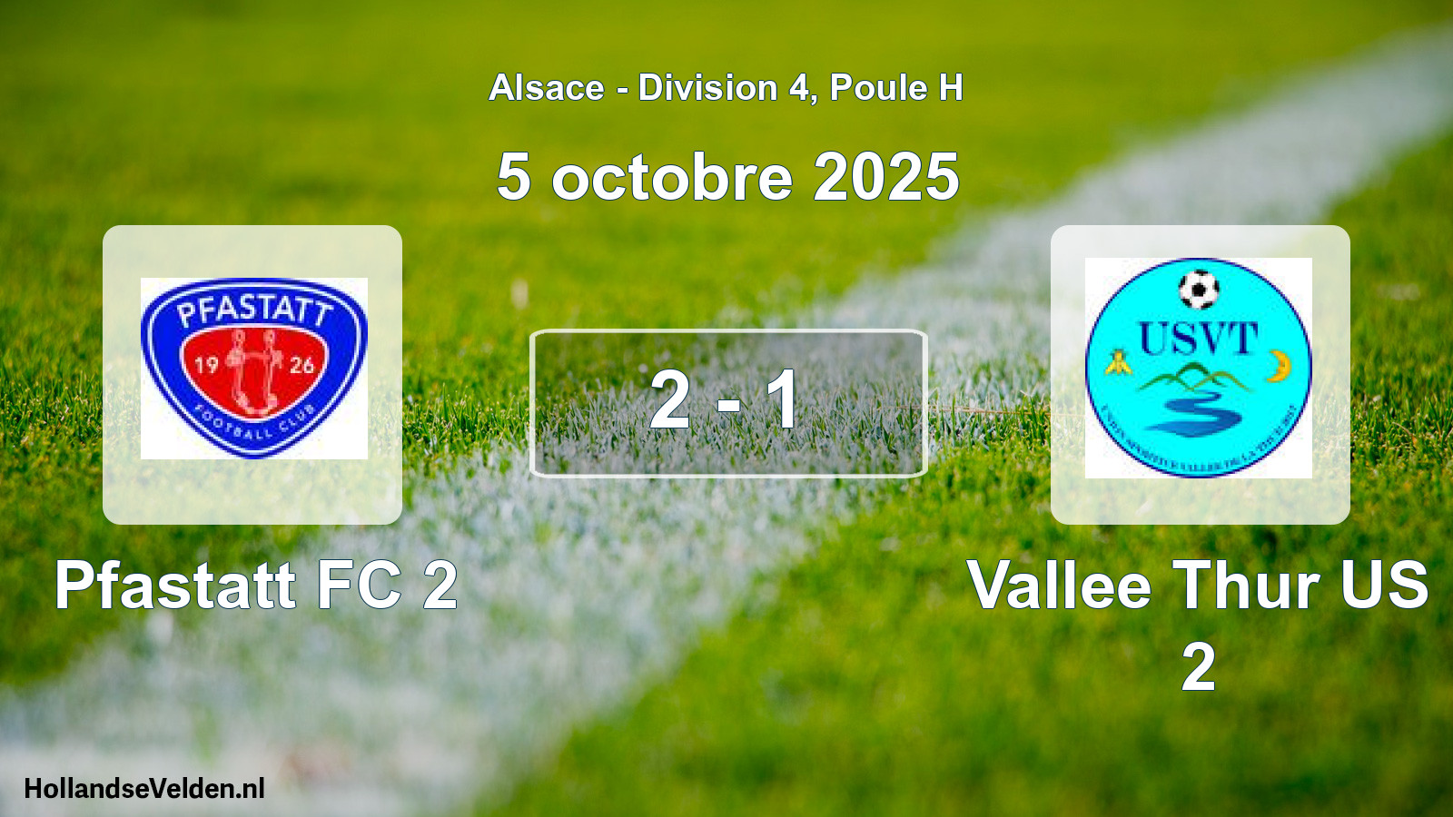 Match joué: Pfastatt FC 2 - Vallee Thur US 2 2 - 1 (5 octobre 2025)