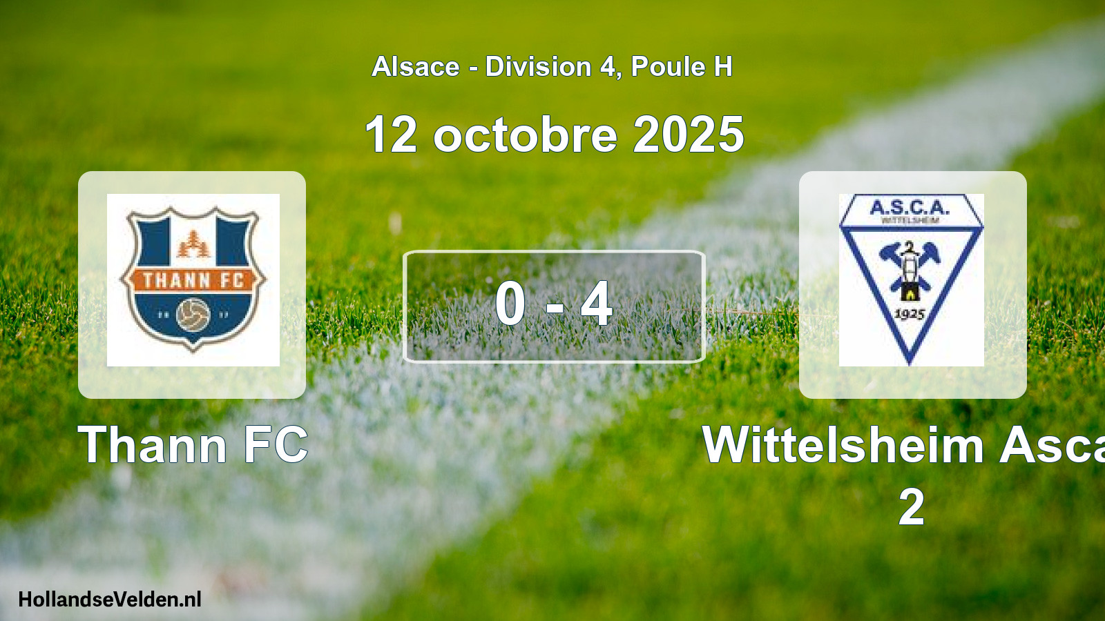 Total number of matches played: Thann FC - Wittelsheim Asca 2 0 - 4 (12 October 2025)