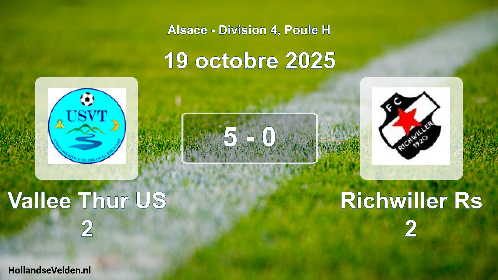 Match joué: Vallee Thur US 2 - Richwiller Rs 2 5 - 0 (19 octobre 2025)