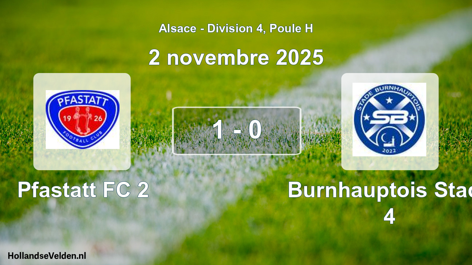 Total number of matches played: Pfastatt FC 2 - Burnhauptois Stade 4 1 - 0 (2 November 2025)