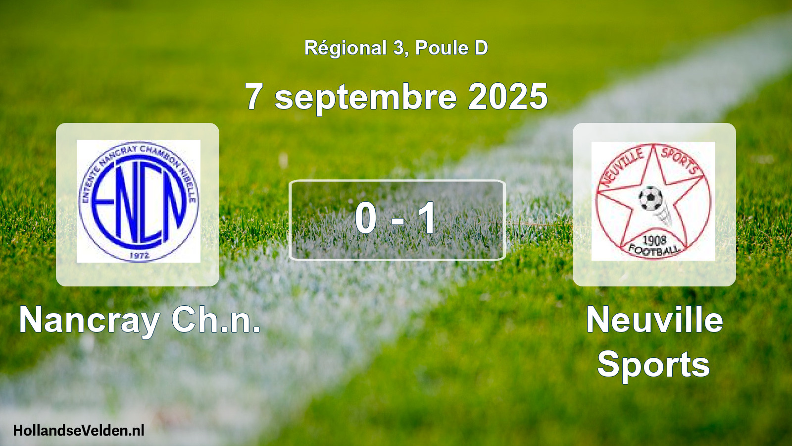 Total number of matches played: Nancray Ch.n. - Neuville Sports 0 - 1 (7 September 2025)