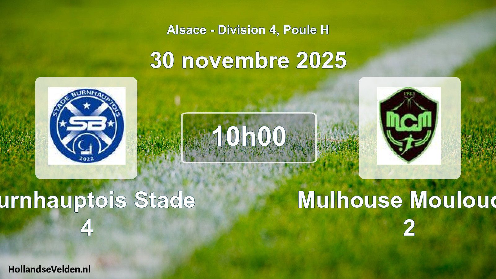 Geplande wedstrijd: Burnhauptois Stade 4 - Mulhouse Mouloudia 2 (30 november 2025)