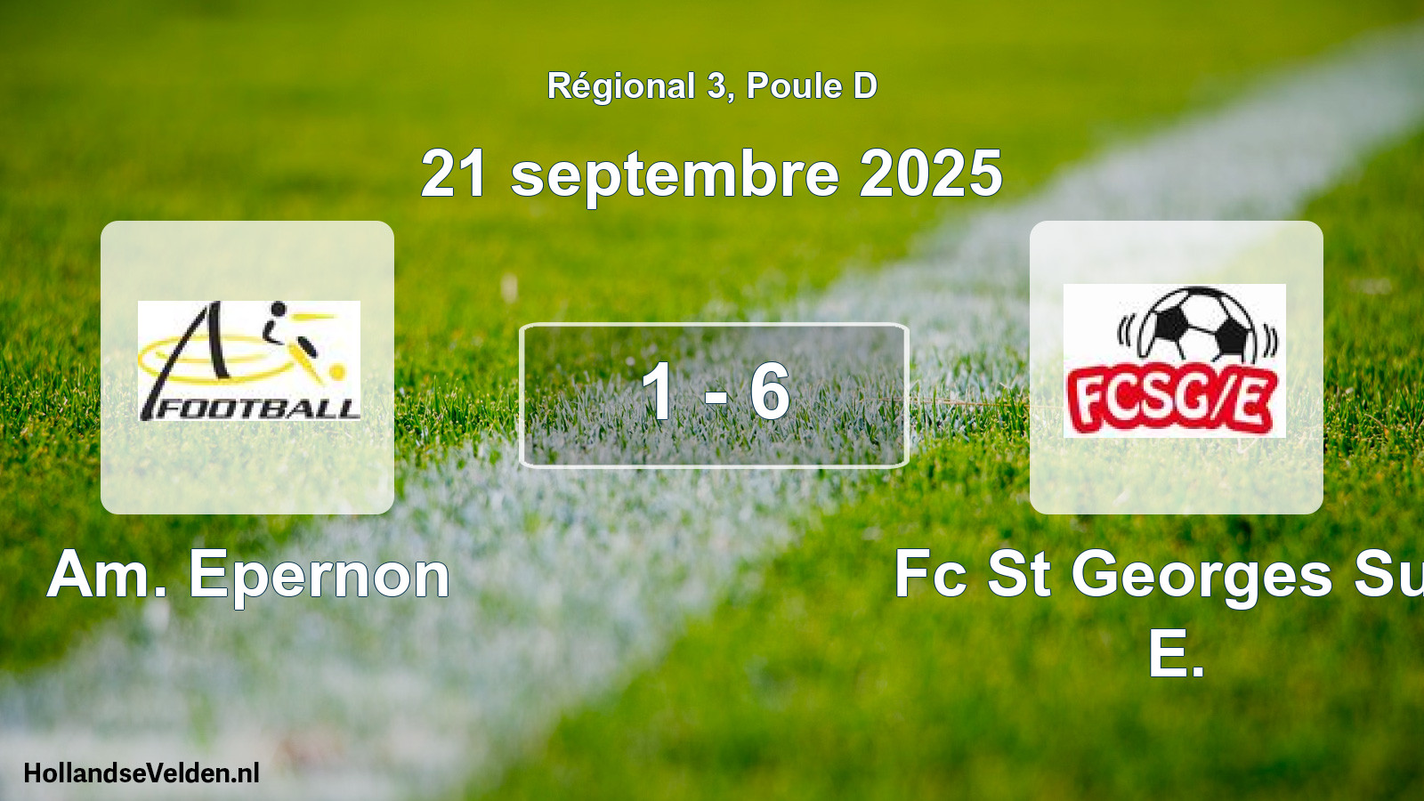Total number of matches played: Am. Epernon - Fc St Georges Sur E. 1 - 6 (21 September 2025)