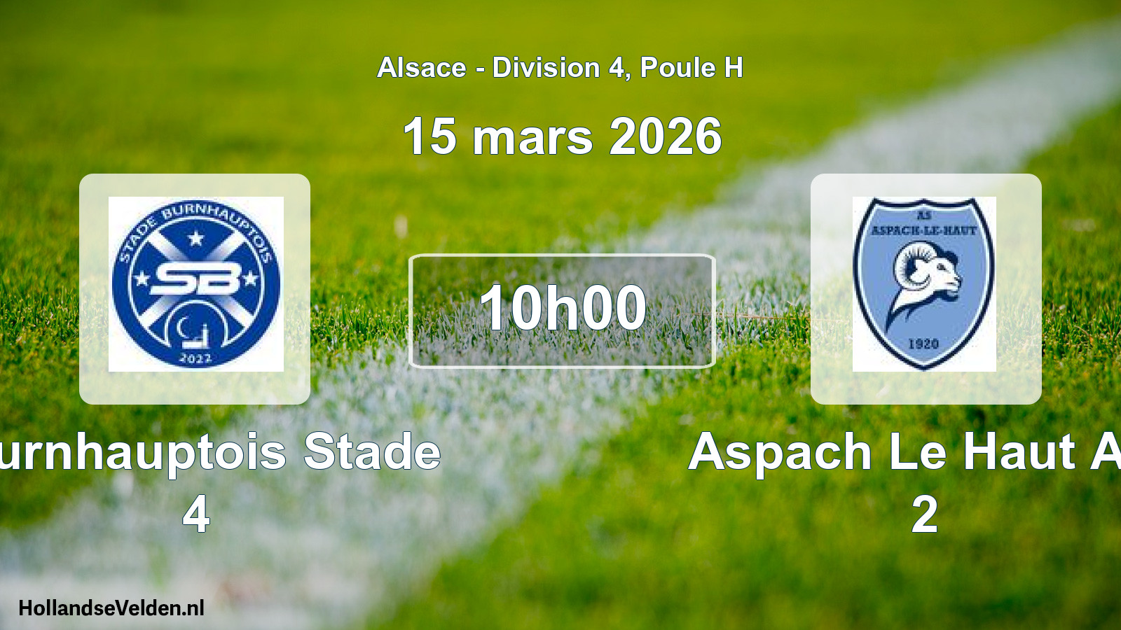 Scheduled Match: Burnhauptois Stade 4 - Aspach Le Haut AS 2 (15 March 2026)
