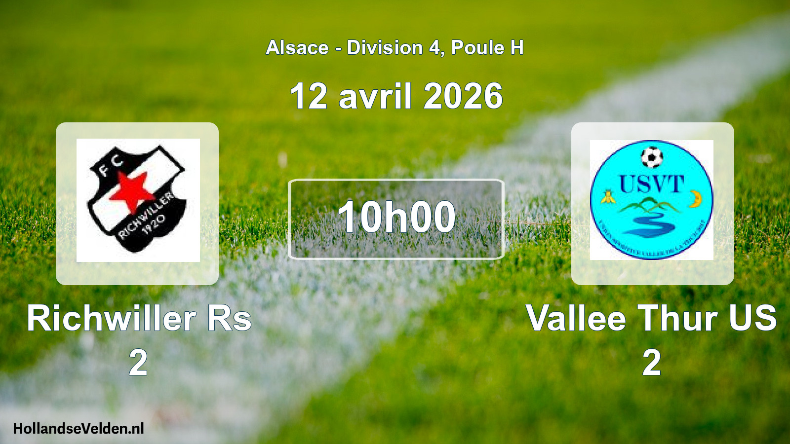 Scheduled Match: Richwiller Rs 2 - Vallee Thur US 2 (12 April 2026)