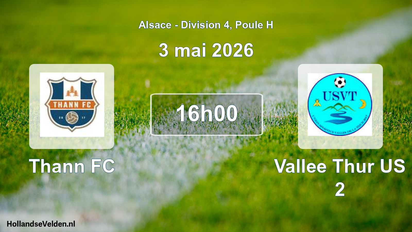 Match programmé: Thann FC - Vallee Thur US 2 (3 mai 2026)
