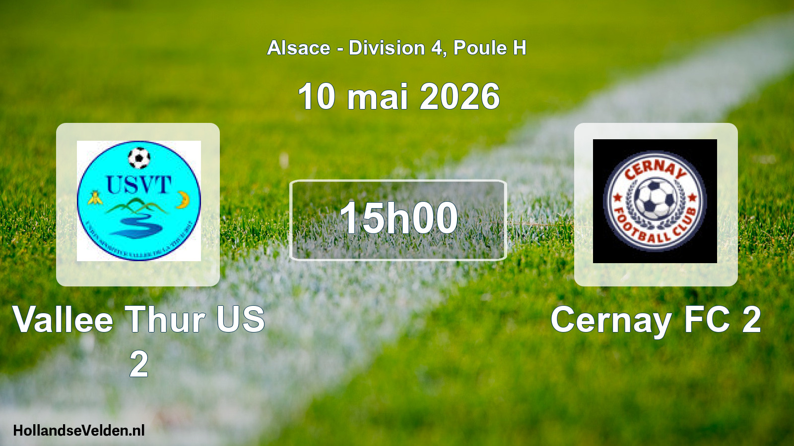 Match programmé: Vallee Thur US 2 - Cernay FC 2 (10 mai 2026)