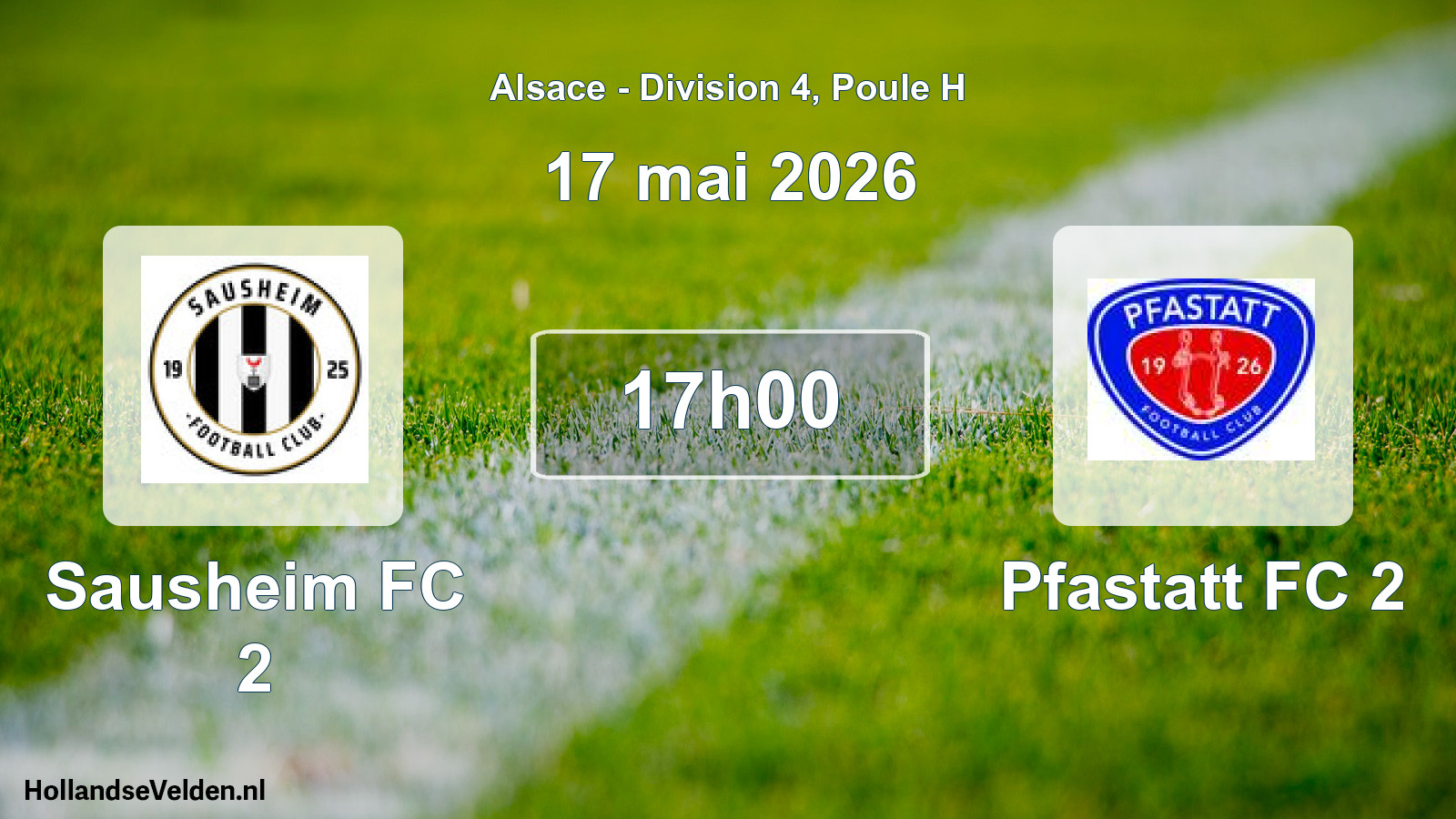 Match programmé: Sausheim FC 2 - Pfastatt FC 2 (17 mai 2026)
