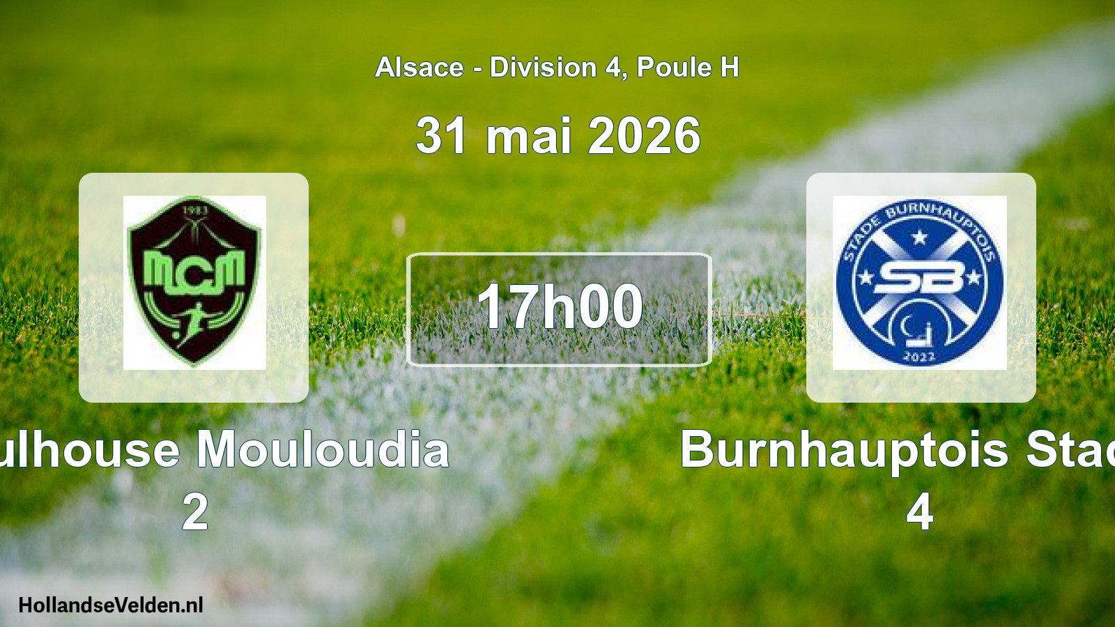 Geplande wedstrijd: Mulhouse Mouloudia 2 - Burnhauptois Stade 4 (31 mei 2026)