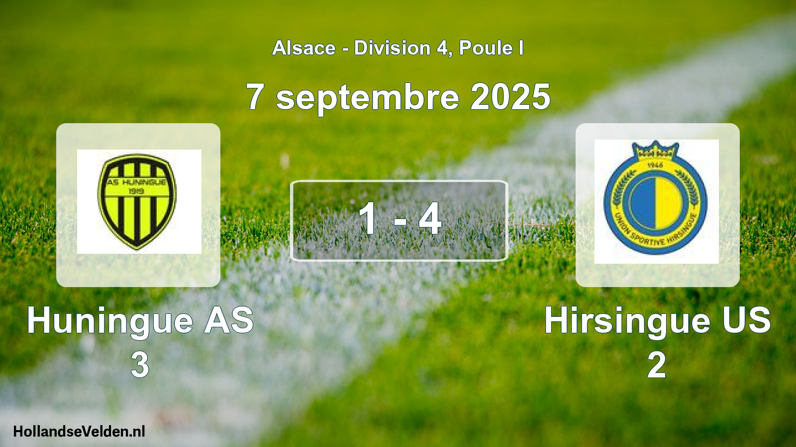 Match joué: Huningue AS 3 - Hirsingue US 2 1 - 4 (7 septembre 2025)