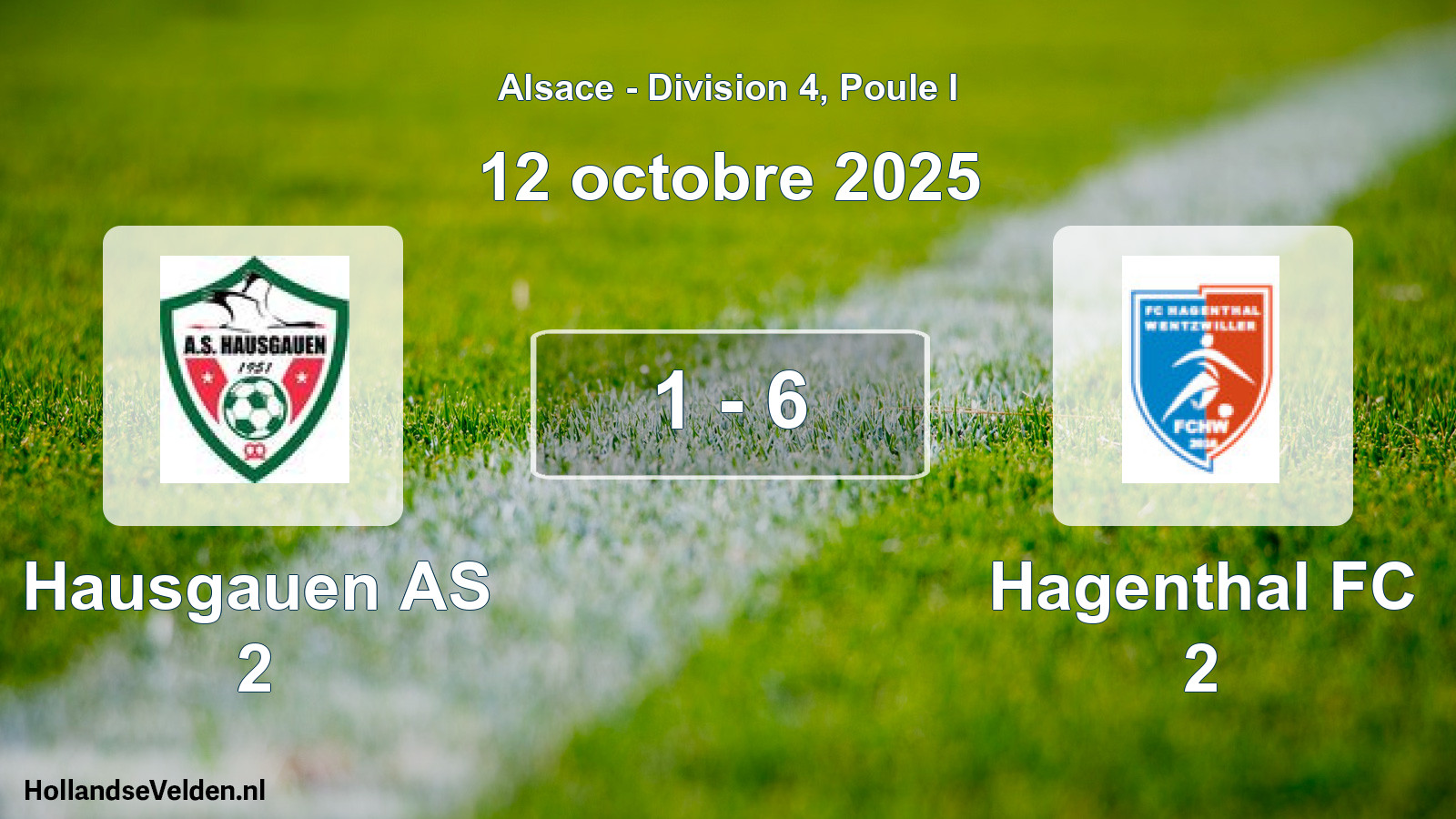 Match joué: Hausgauen AS 2 - Hagenthal FC 2 1 - 6 (12 octobre 2025)