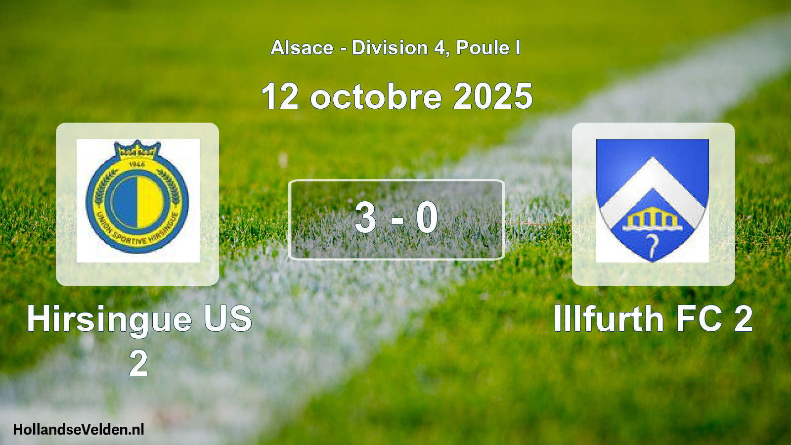 Match joué: Hirsingue US 2 - Illfurth FC 2 3 - 0 (12 octobre 2025)