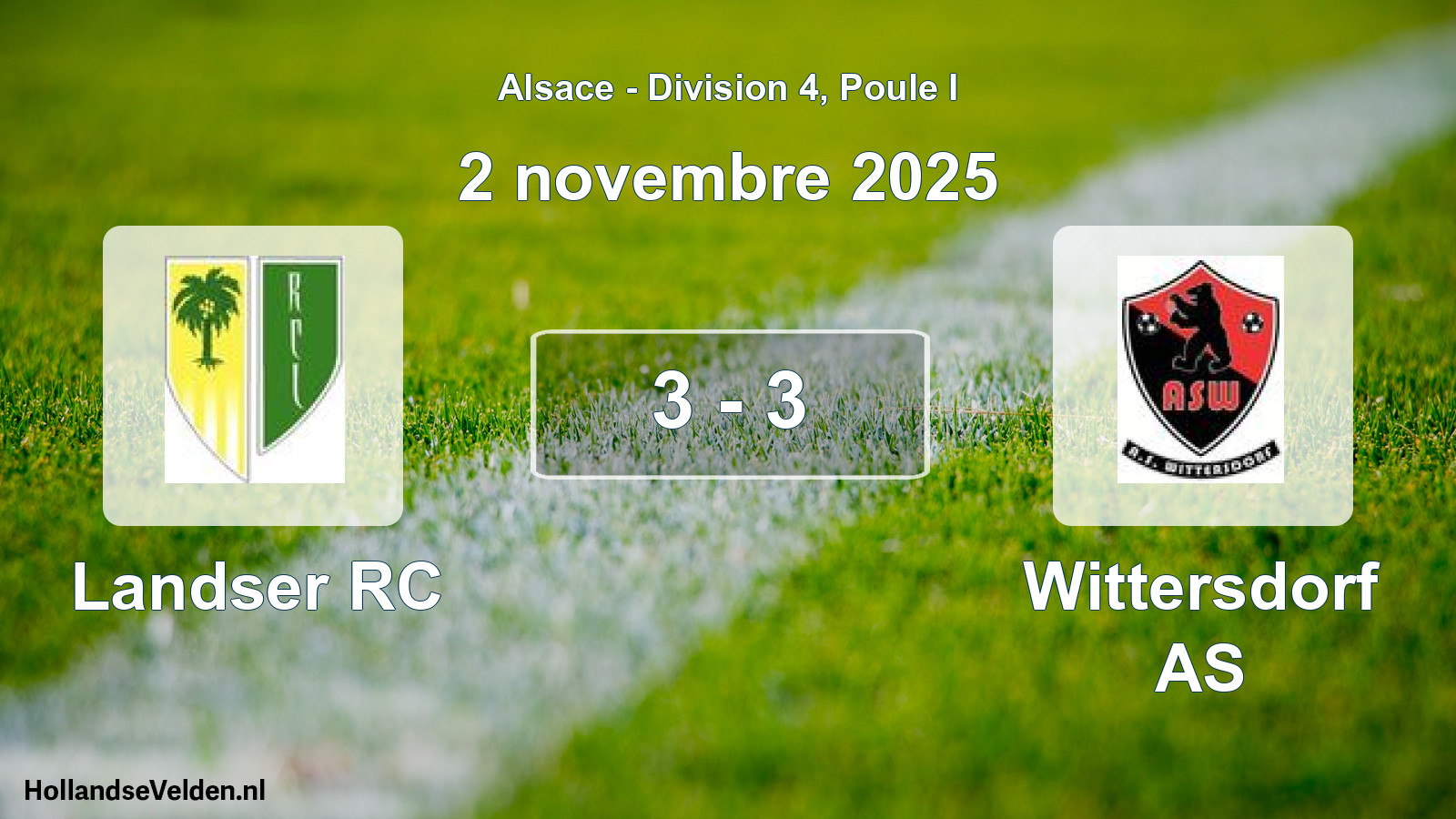 Gespeelde wedstrijd: Landser RC - Wittersdorf AS 3 - 3 (2 november 2025)
