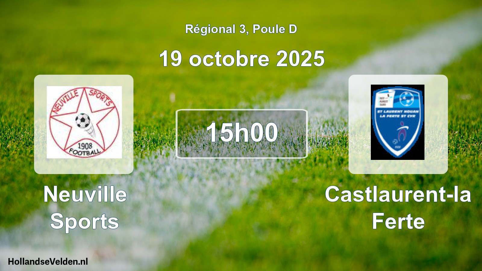 Geplande wedstrijd: Neuville Sports - Castlaurent-la Ferte (19 octobre 2025)