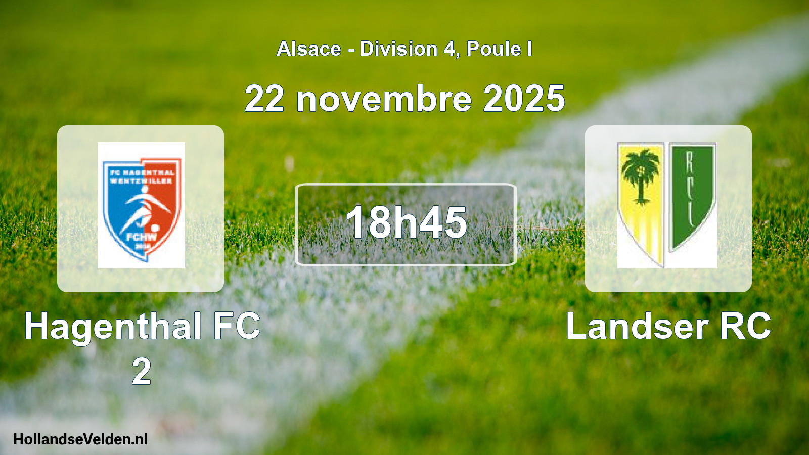 Match programmé: Hagenthal FC 2 - Landser RC (22 novembre 2025)
