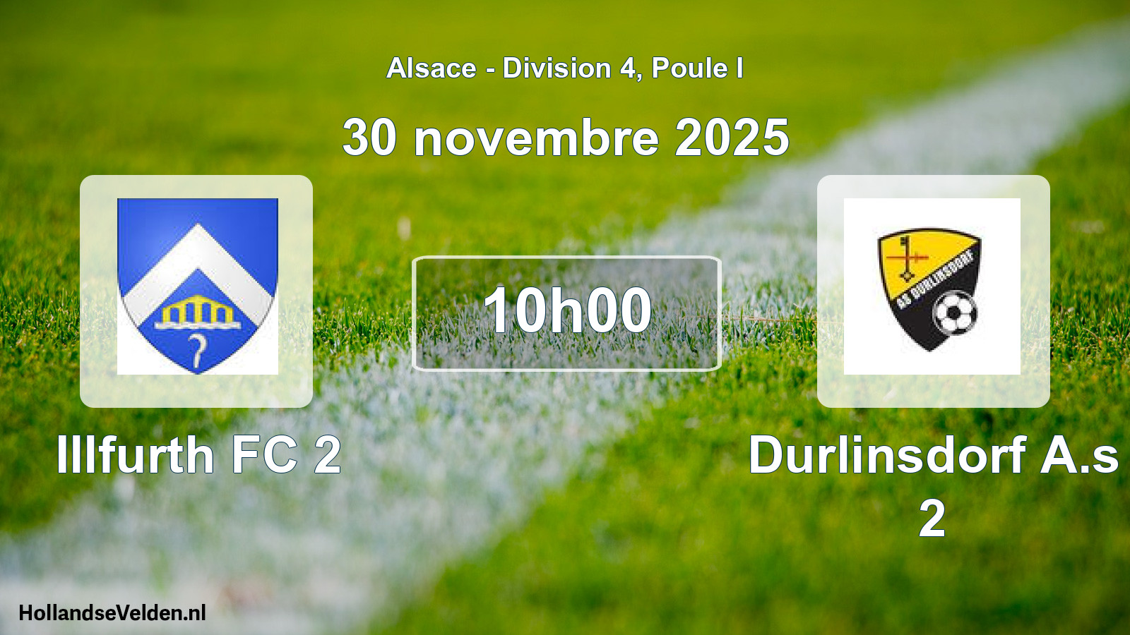 Match programmé: Illfurth FC 2 - Durlinsdorf A.s 2 (30 novembre 2025)