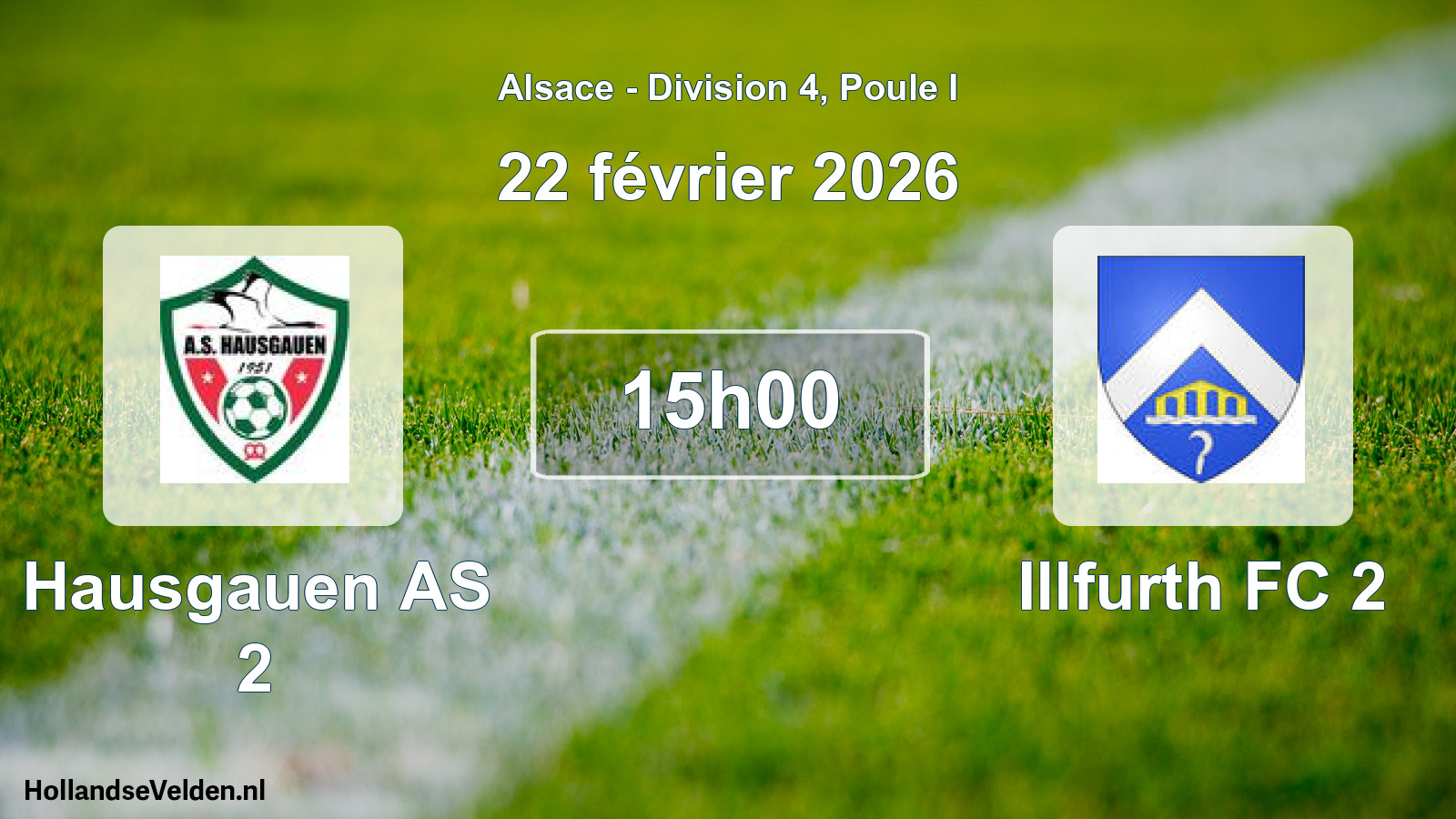 Match programmé: Hausgauen AS 2 - Illfurth FC 2 (22 février 2026)