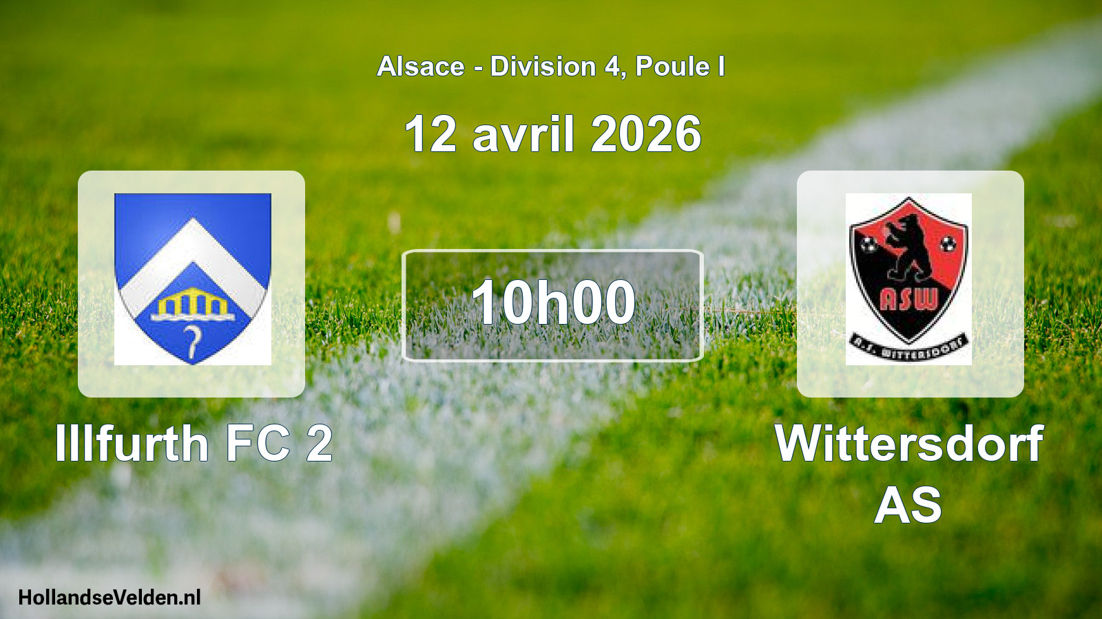 Match programmé: Illfurth FC 2 - Wittersdorf AS (12 avril 2026)