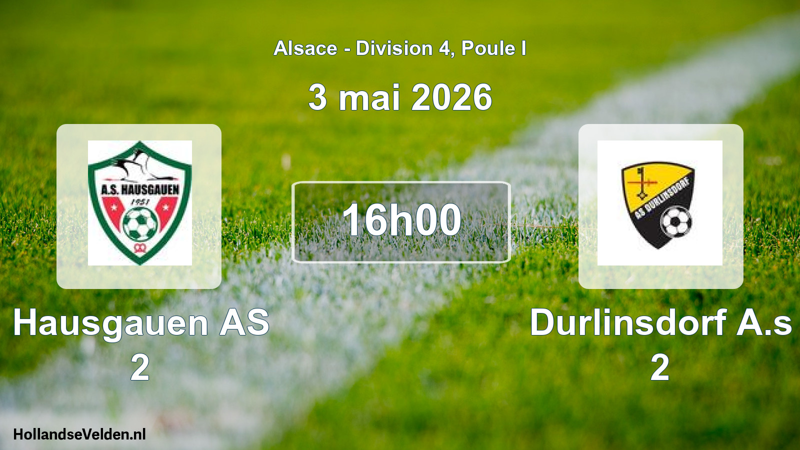 Match programmé: Hausgauen AS 2 - Durlinsdorf A.s 2 (3 mai 2026)