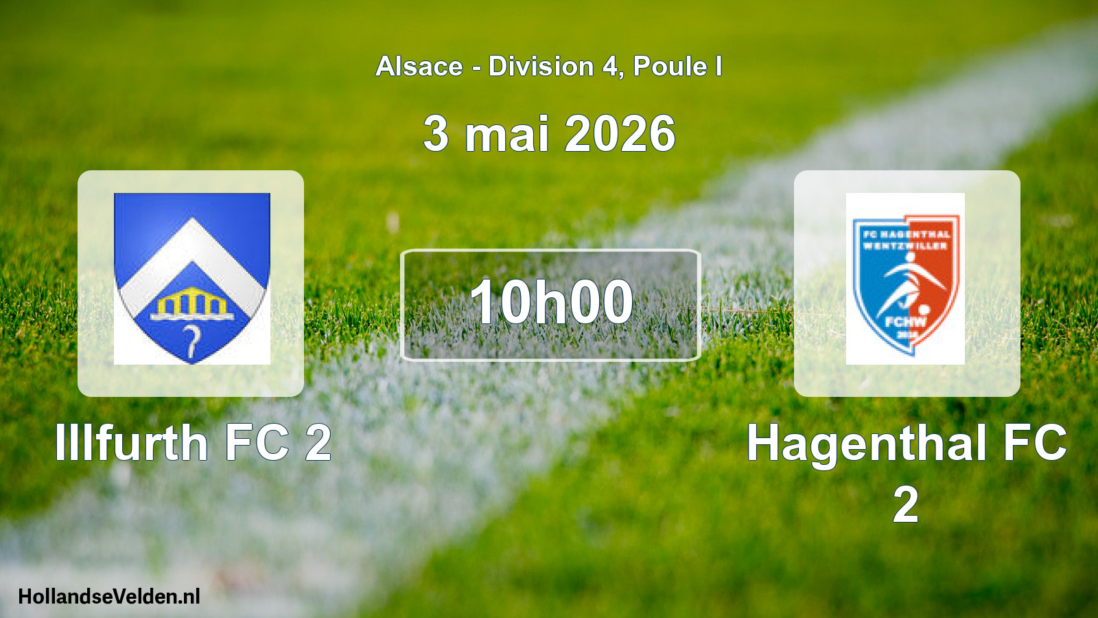 Match programmé: Illfurth FC 2 - Hagenthal FC 2 (3 mai 2026)