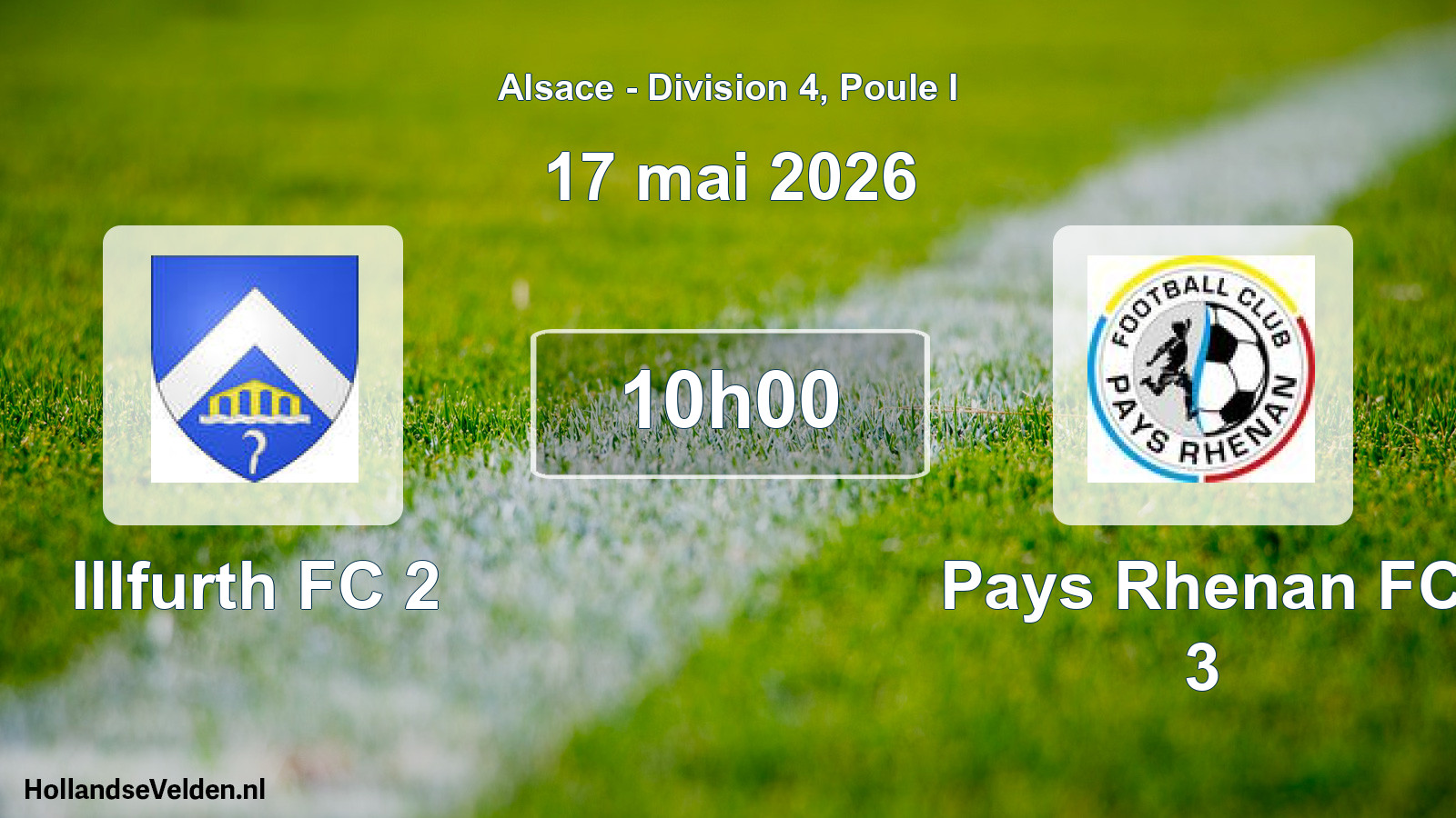 Match programmé: Illfurth FC 2 - Pays Rhenan FC 3 (17 mai 2026)