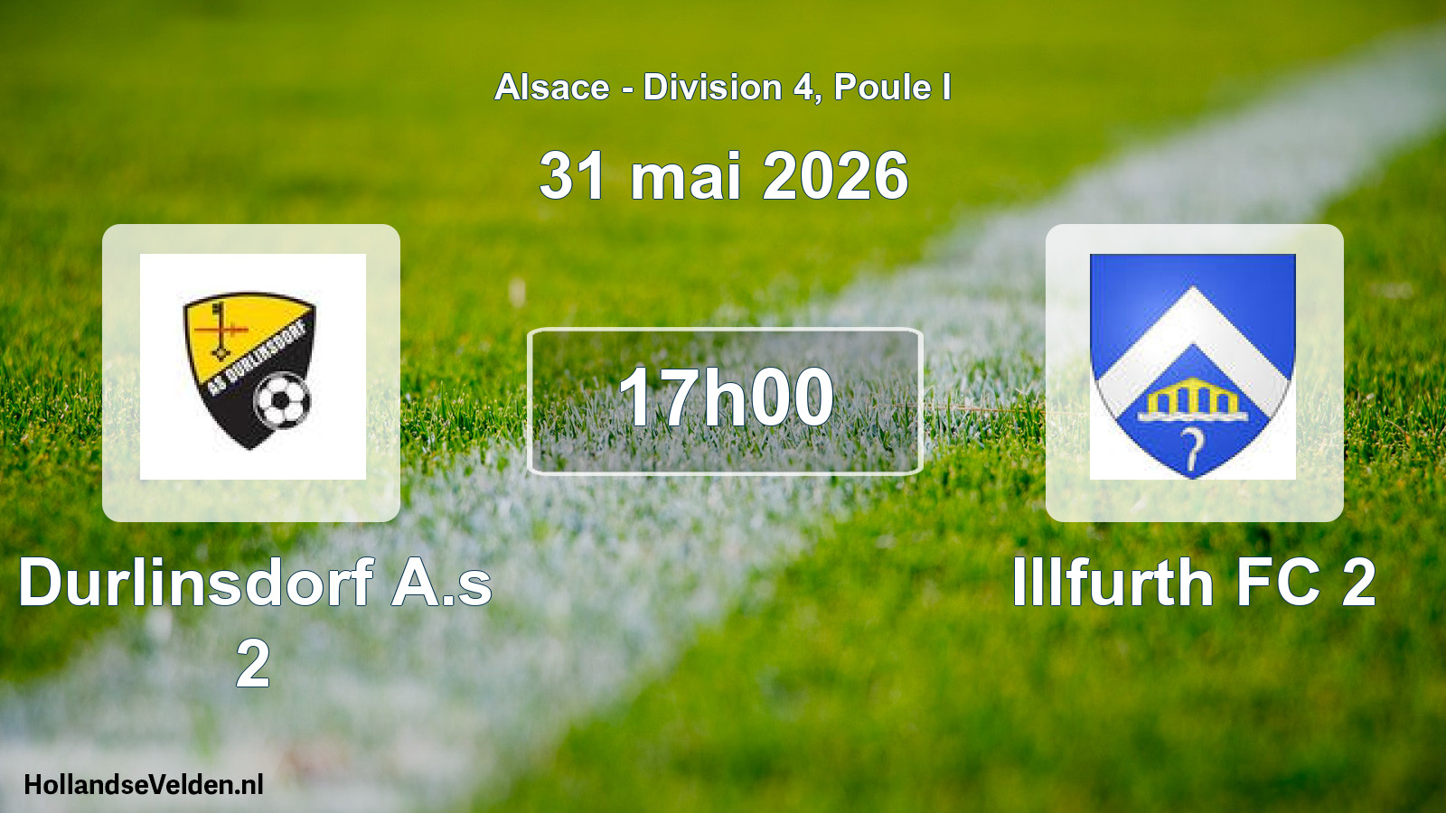 Match programmé: Durlinsdorf A.s 2 - Illfurth FC 2 (31 mai 2026)