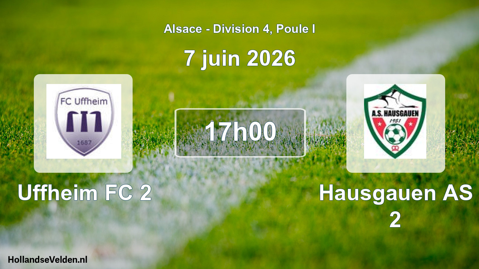 Match programmé: Uffheim FC 2 - Hausgauen AS 2 (7 juin 2026)