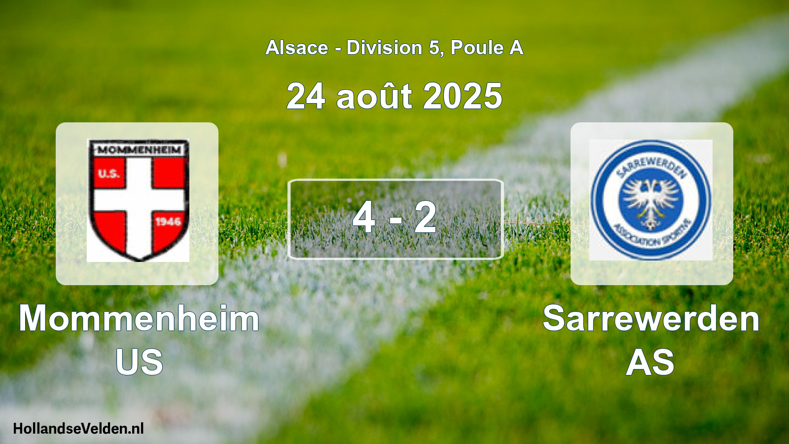 Match joué: Mommenheim US - Sarrewerden AS 4 - 2 (24 août 2025)