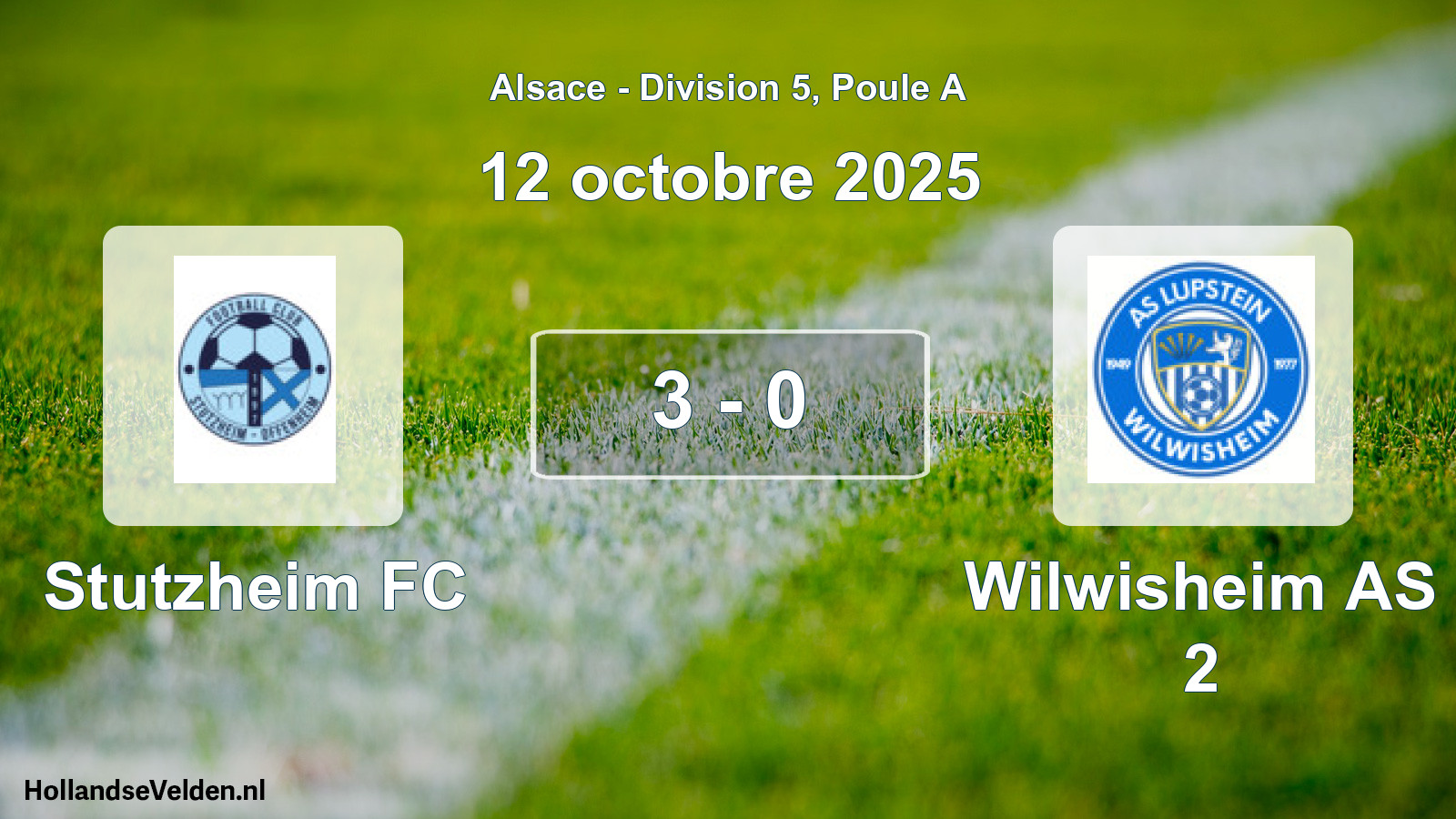 Match joué: Stutzheim FC - Wilwisheim AS 2 3 - 0 (12 octobre 2025)