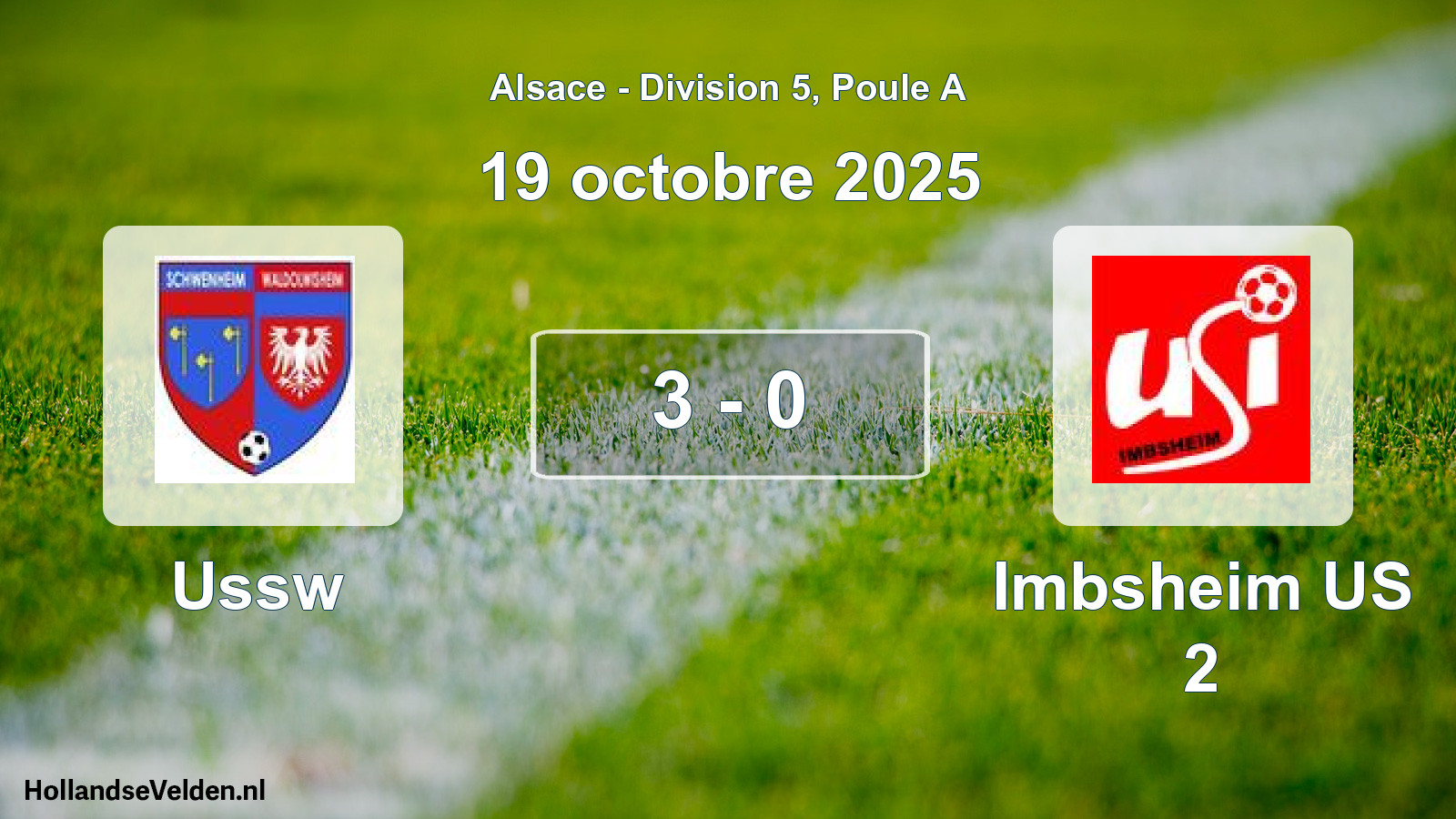 Match joué: Ussw - Imbsheim US 2 3 - 0 (19 octobre 2025)