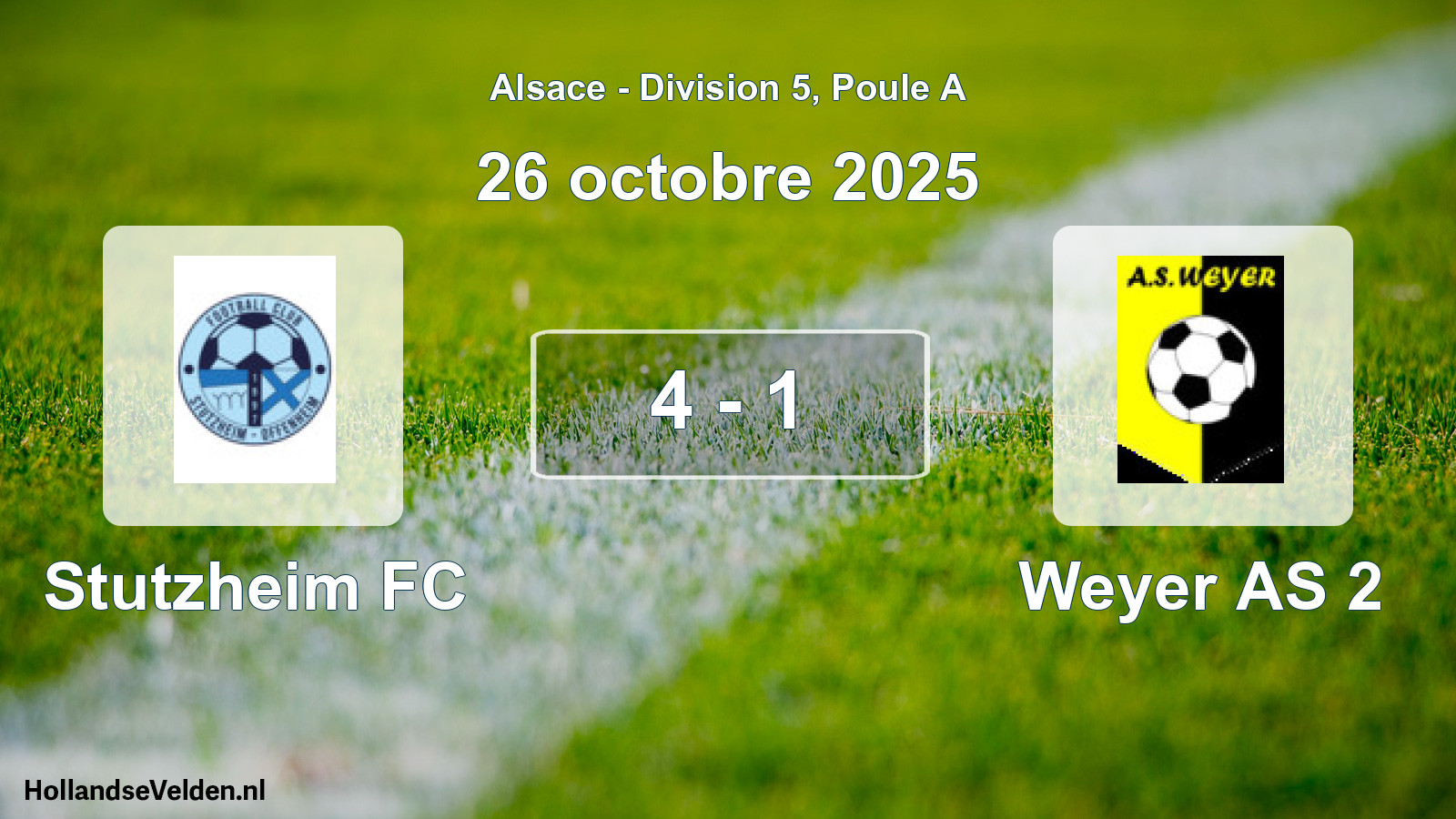 Gespeelde wedstrijd: Stutzheim FC - Weyer AS 2 4 - 1 (26 oktober 2025)