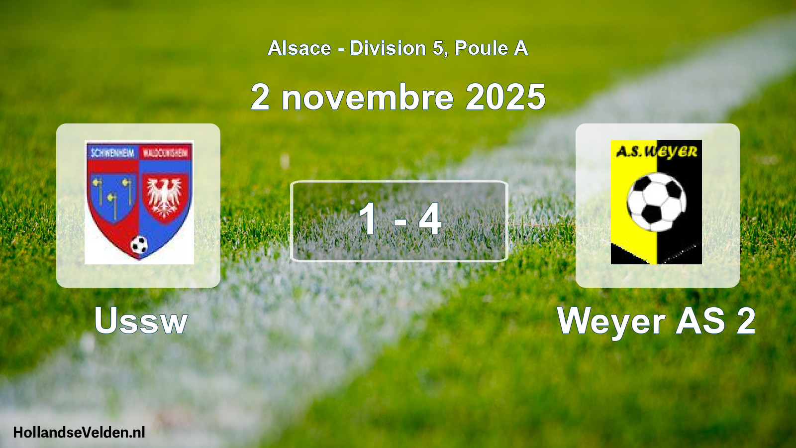 Match joué: Ussw - Weyer AS 2 1 - 4 (2 novembre 2025)