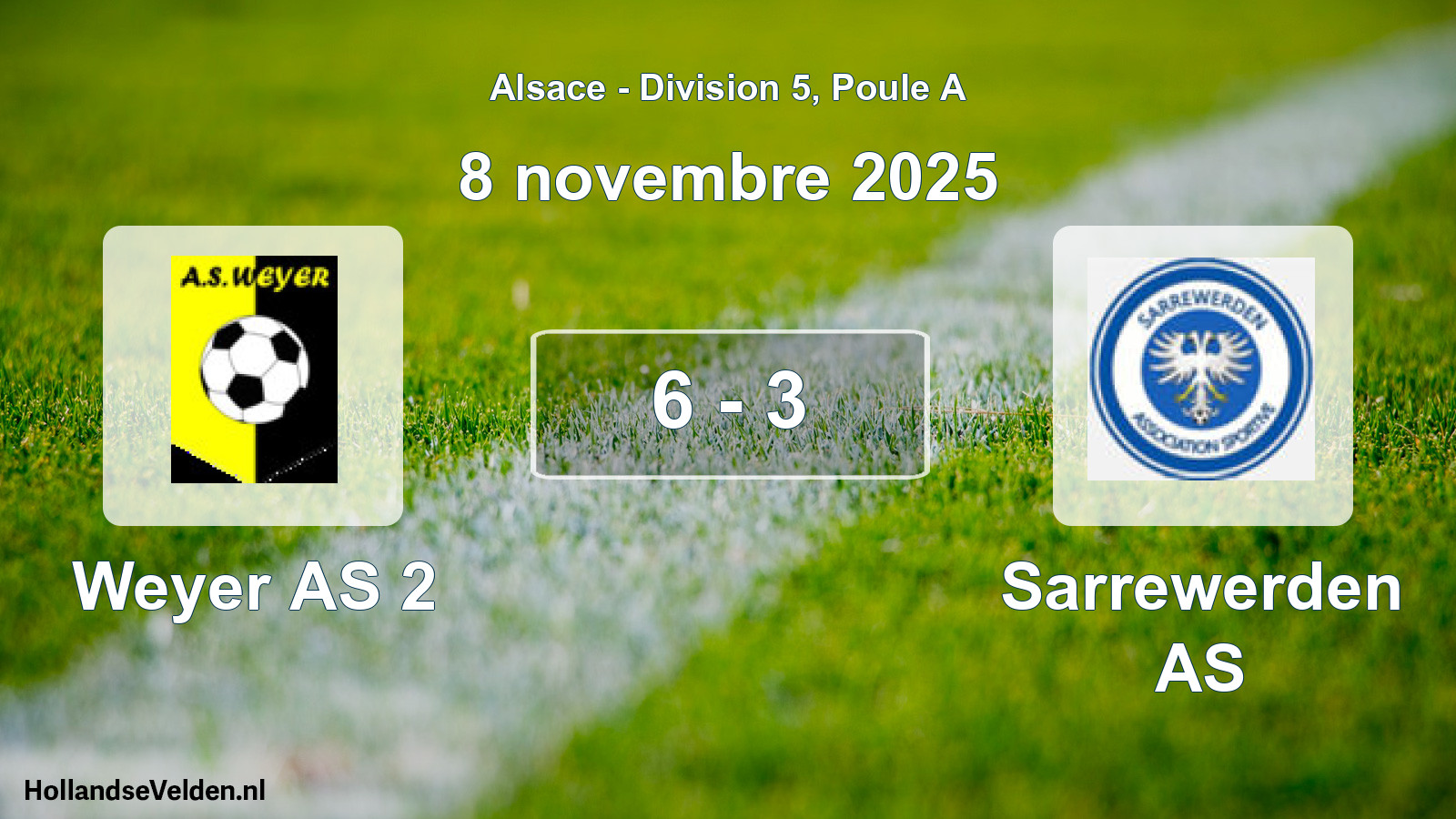 Match joué: Weyer AS 2 - Sarrewerden AS 6 - 3 (8 novembre 2025)