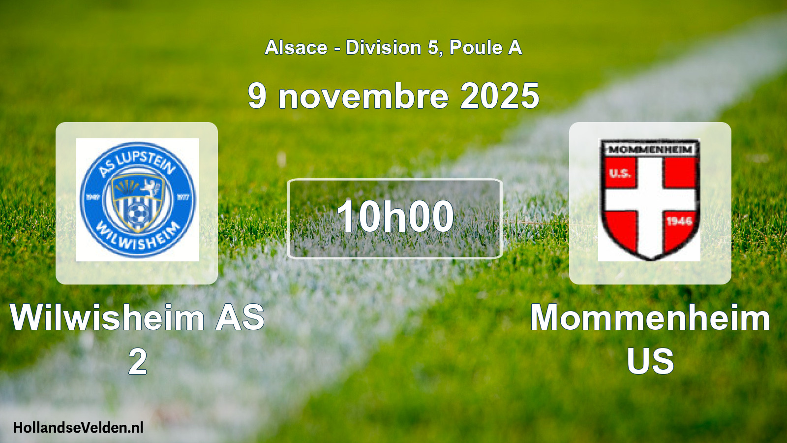 Match programmé: Wilwisheim AS 2 - Mommenheim US (9 novembre 2025)