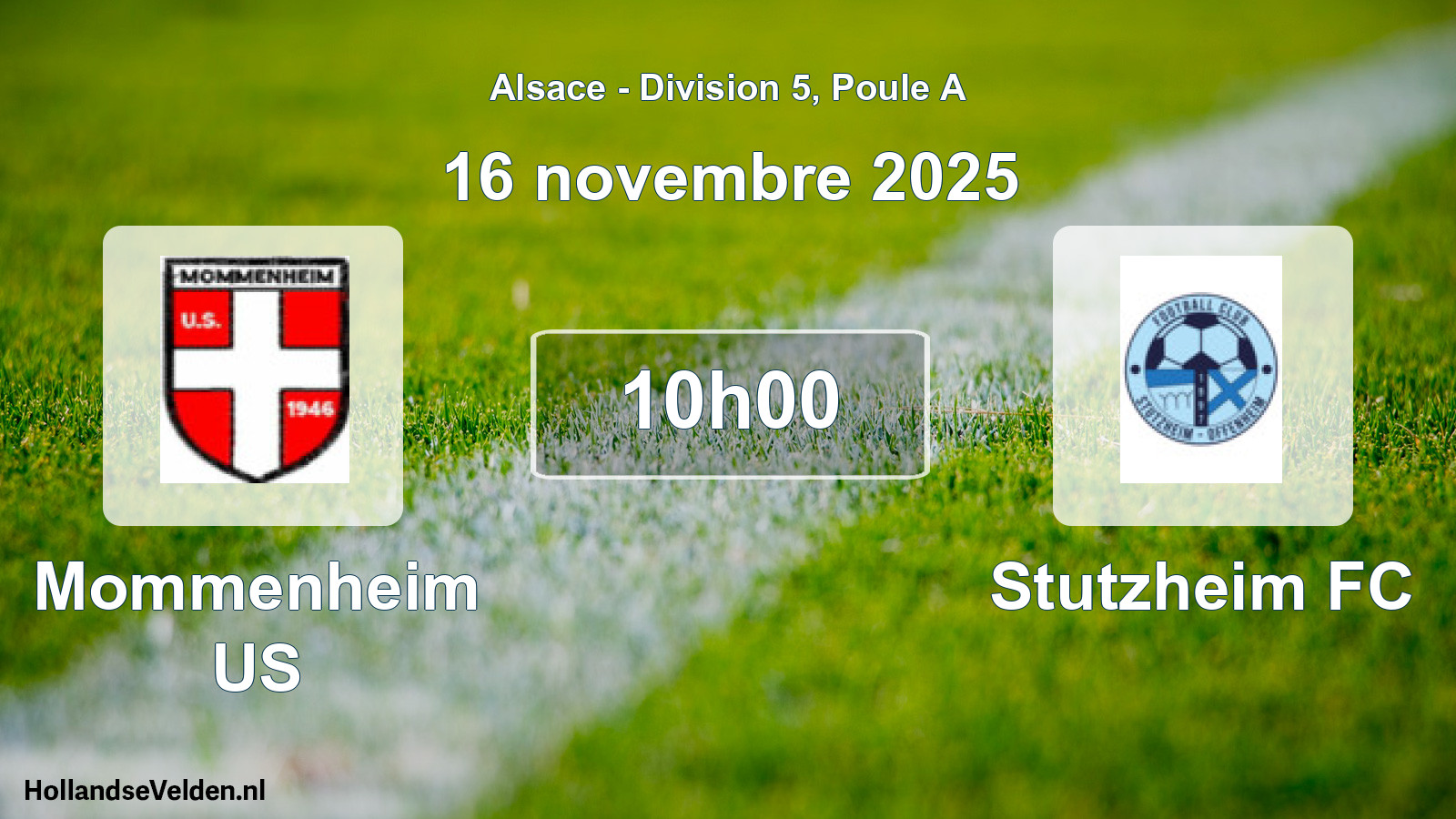 Match programmé: Mommenheim US - Stutzheim FC (16 novembre 2025)