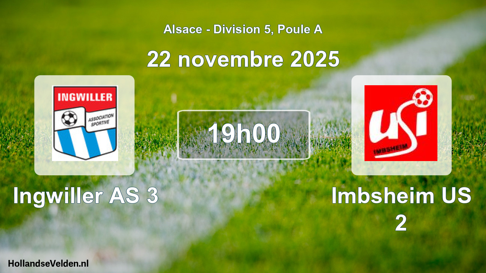 Geplande wedstrijd: Ingwiller AS 3 - Imbsheim US 2 (22 november 2025)