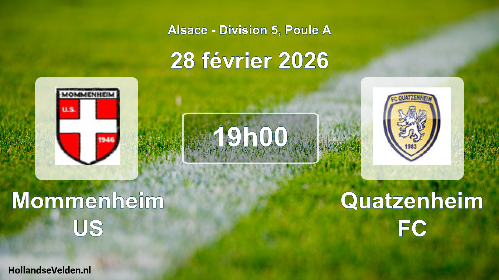 Match programmé: Mommenheim US - Quatzenheim FC (28 février 2026)