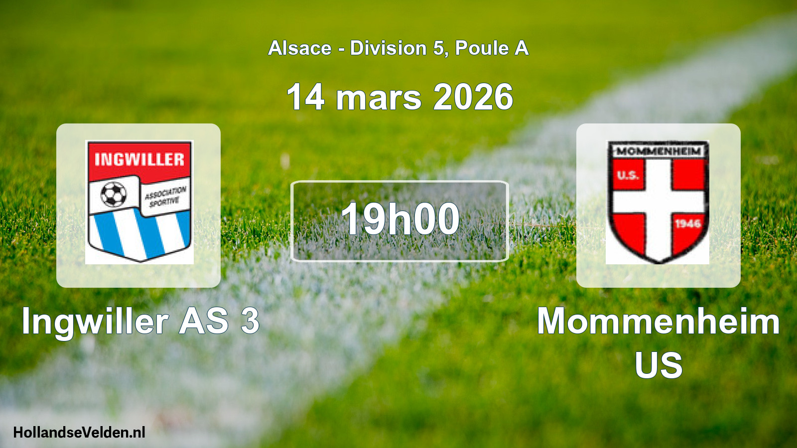 Match programmé: Ingwiller AS 3 - Mommenheim US (14 mars 2026)