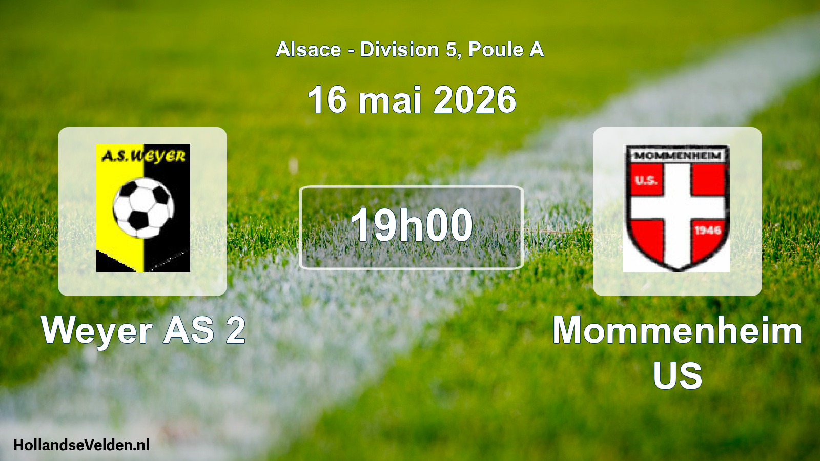 Geplande wedstrijd: Weyer AS 2 - Mommenheim US (16 mei 2026)
