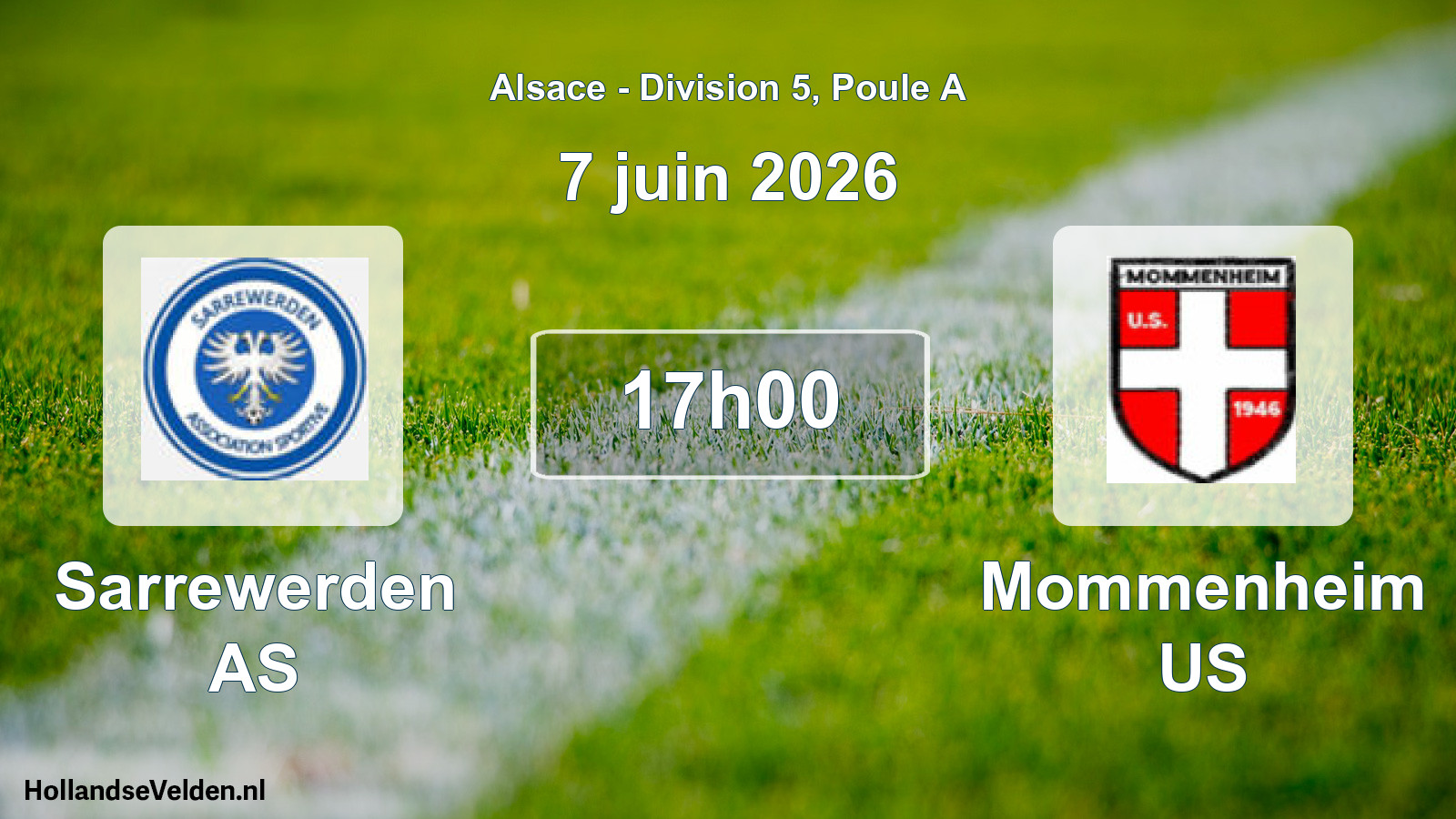 Match programmé: Sarrewerden AS - Mommenheim US (7 juin 2026)