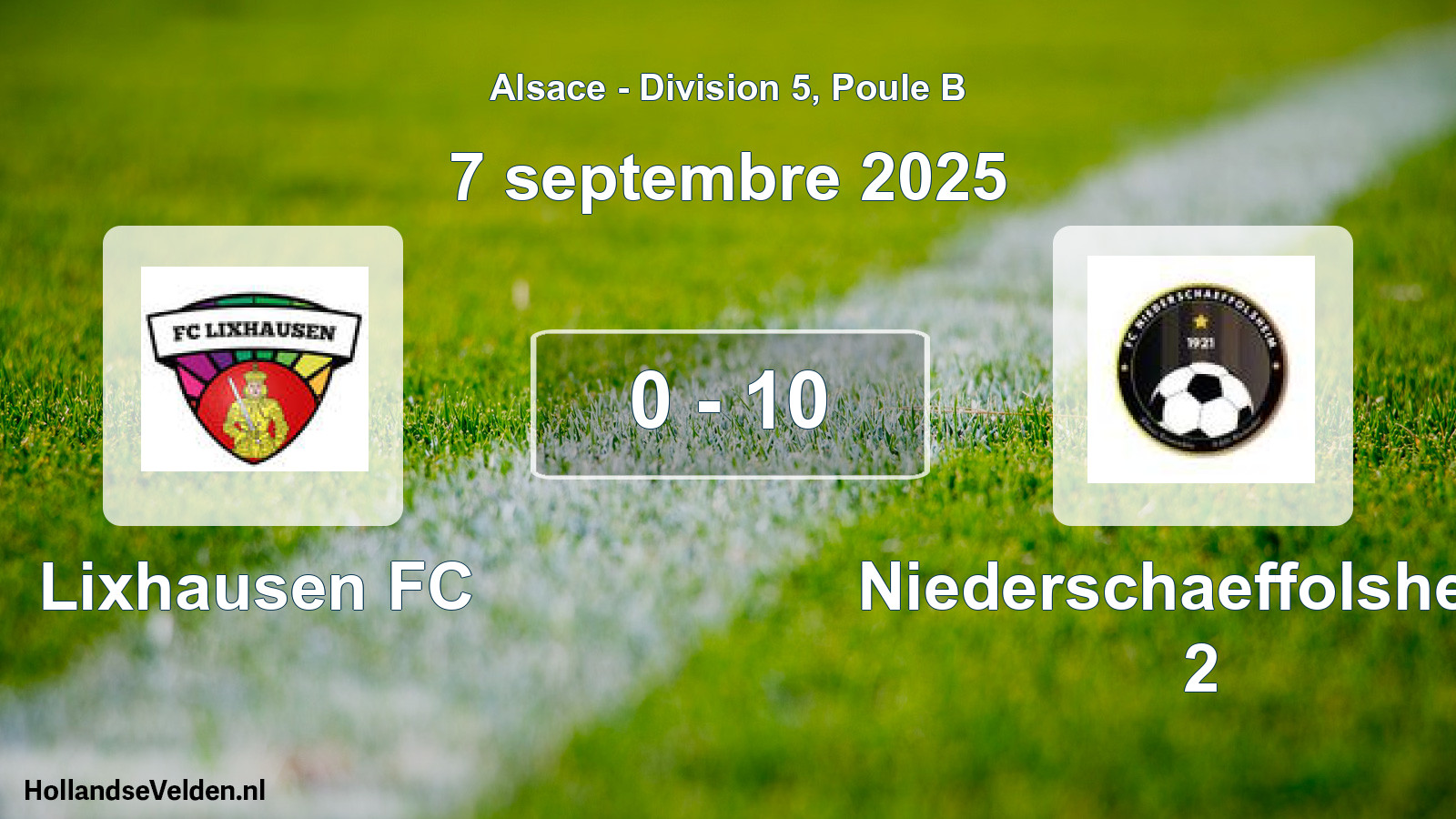 Match joué: Lixhausen FC - Niederschaeffolsheim 2 0 - 10 (7 septembre 2025)